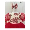 Kırmızı Jan Jan Tüllü Kız Çocuk Elbisesi
