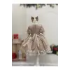 Somon Danteli Kız Çocuk Elbisesi