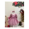 Pembe Ön Fiyoklu Payetli Kız Çocuk Elbisesi