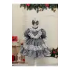 Nisa Gri Dantelli Kız Çocuk Elbisesi