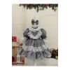 Nisa Gri Dantelli Kız Çocuk Elbisesi