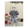 Nisa Gri Dantelli Kız Çocuk Elbisesi