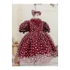 Kırmızı Puantiyeli Kız Çocuk Elbisesi