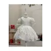 Beyaz Prenses Kısa Kollu Kız Çocuk Elbisesi