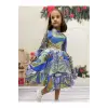 Renkli Ince Pullu Kız Çocuk Elbisesi