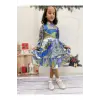 Renkli Ince Pullu Kız Çocuk Elbisesi