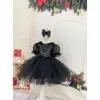 Siyah Payetli Kız Çocuk Elbisesi