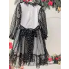 Siyah Puantiyeli Kız Cocuk Elbisesi