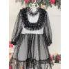 Siyah Puantiyeli Kız Cocuk Elbisesi