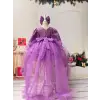 Lila Kuyruklu Kız Çocuk Abiye Elbise