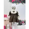 Kahve Rengi Kız Çocuk Elbisesi
