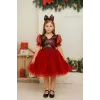 Kırmız Kız Çocuk Elbisesi