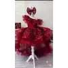 Kırmızı Tek Omuzlu Kız Çouk Abiye