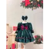Koyu Zümrüt Yeşil (Kadife Kız Çocuk Elbise Abiye