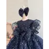 Lacivert Taşlı Kız Çocuk Abiye