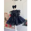 Lacivert Taşlı Kız Çocuk Abiye