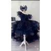 Lacivert Taşlı Kuyruklu Tek omuzlu Kız Çocuk Abiye