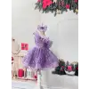 Lavanta Kız Çocuk Elbise Abiye Işıltısı Abiye Elbise