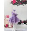 Lavanta Kız Çocuk Elbise Abiye Işıltısı Abiye Elbise