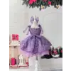 Lila Askılı Kız Çocuk Abiye Elbise