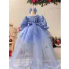 Mavisi (Kuyruklu) Kız Çocuk Abiye Elbisesi