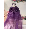 Mor Kuyruklu Payetli Prenses Kız Çocuk Abiye Elbise