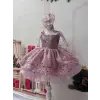 Pudra Askılı Kol Kız Çocuck Elbise Abiye