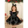Siyah Payetli Kız Çocuk Elbisesi