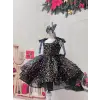 Siyah Taşlı Askılı Kız çocuk Elbise Abiye