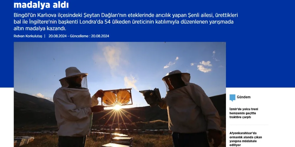 Bingöllü arıcı aile, AB tescilli balları ile Londrada altın madalya aldı