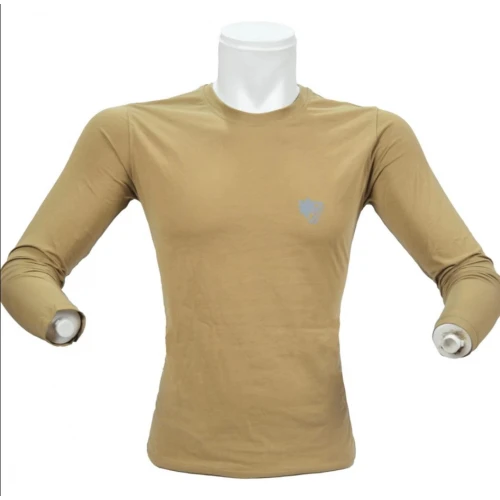 Astüm %100 Pamuk Bej Uzun Kollu Tişört