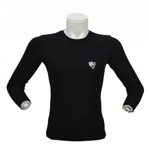 Astüm %100 Pamuk Siyah Uzun Kollu Tişört