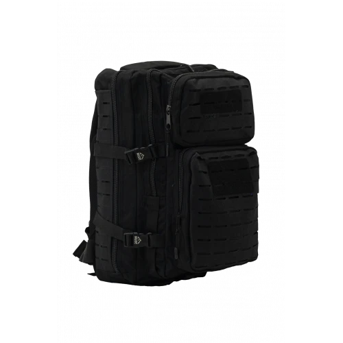 Astüm 50 Litre Lazer Kesim Siyah Cordura Kumaş Sırt Çantası