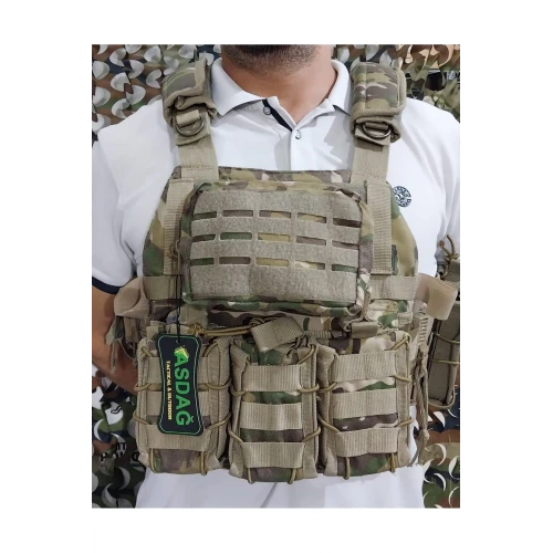 Astüm Hücum Yeleği Hızlı Serbest Bırakma Sistemli 4 Kilitli