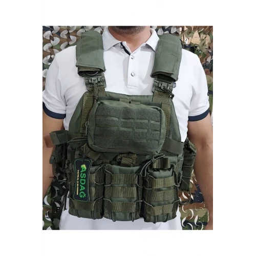 Astüm Hücum Yeleği Hızlı Serbest Bırakma Sistemli 4 Kilitli