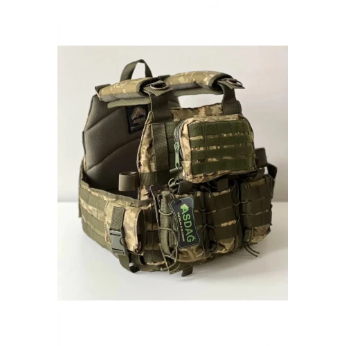 Astüm Haki Piksel (Pixel) Hücum Yeleği (Hızlı Serbest Bırakma Sistemli) HK33 Mpt76 MPT55 Ak47