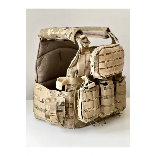 Astüm Bej Piksel (Pixel) Hücum Yeleği (Hızlı Serbest Bırakma Sistemli) HK33 Mpt76 MPT55 Ak47