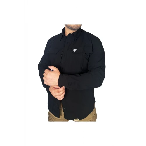 Astüm 4 Cepli Dört Mevsim Uzun Kollu Siyah Taktik Gömlek