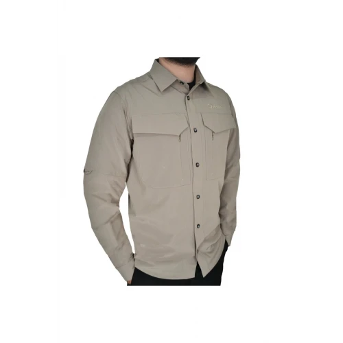 Astüm 4 Cepli Quick-Dry Uzun Kollu Erkek Taktik Gömlek Kum