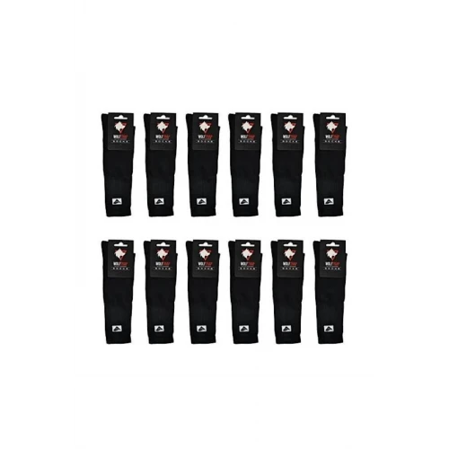 Astüm 12li Pamuklu Yazlık Siyah Çorap, Yazlık Bot Çorabı Siyah