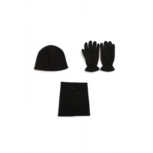 Astüm Askeri Siyah 3’lü Polar Bere, Boyunluk, Eldiven Seti