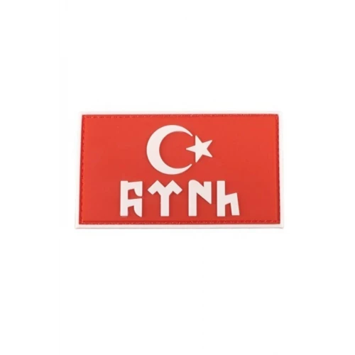 Astüm Göktürkçe Türk Yazılı Ve Türk Bayraklı Silikon Peç Kırmızı