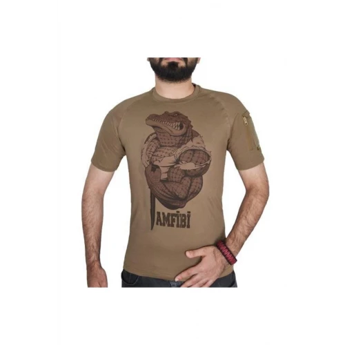 Astüm Amfibi Yazılı Kısa Kollu Baskılı Taktik Tişört Nano
