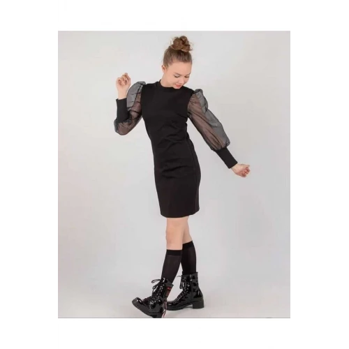 Astüm Karpuz Kol Likra Kız Çocuğu Elbisesi