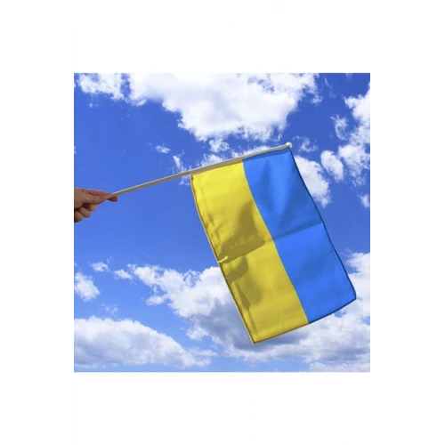 Astüm Sopalı Ukrayna Bayrağı 100x150cm