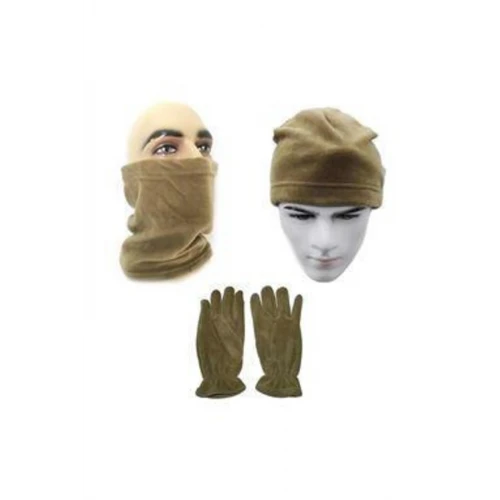 Astüm Polar Bere Ve Boyunluk + Yün Eldiven 3lü Bej Renk