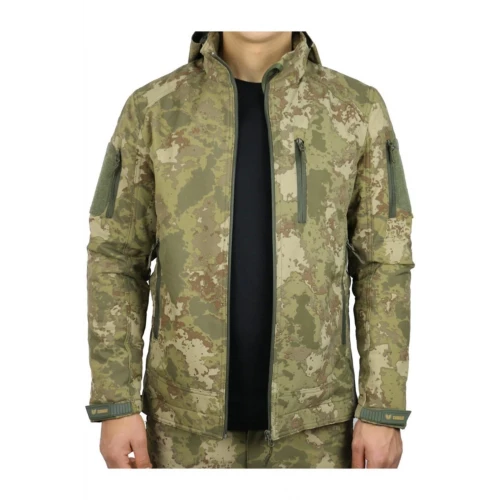 Astüm Unisex Yeşil Yeni Kamuflaj Tactical Soft-Şell Mont