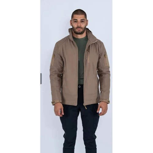 Astüm Tactical Su ve Rüzgar Geçirmez Softshell Mont Outdoor Motorcu Montu BEJ