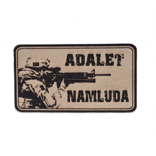 ADALET NAMLUDA Deri PEÇ - Arma - Askeri Patch