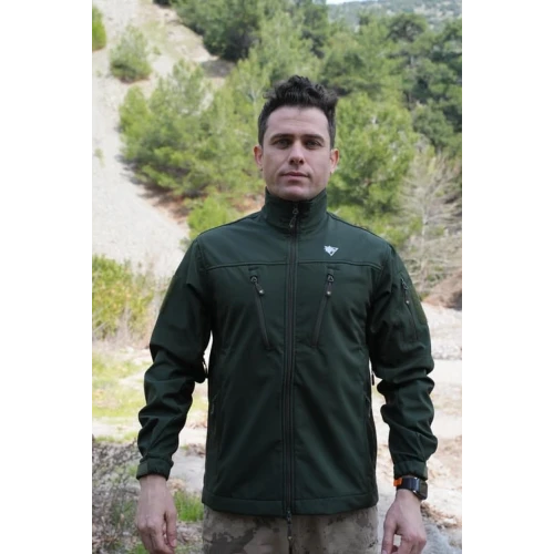 Astüm Altay Softshell Mont Haki 7 Cepli Su ve Rüzgar Geçirmez Mont
